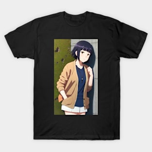 Anime Kawaii Girl Leaning Against The Wall T-Shirt